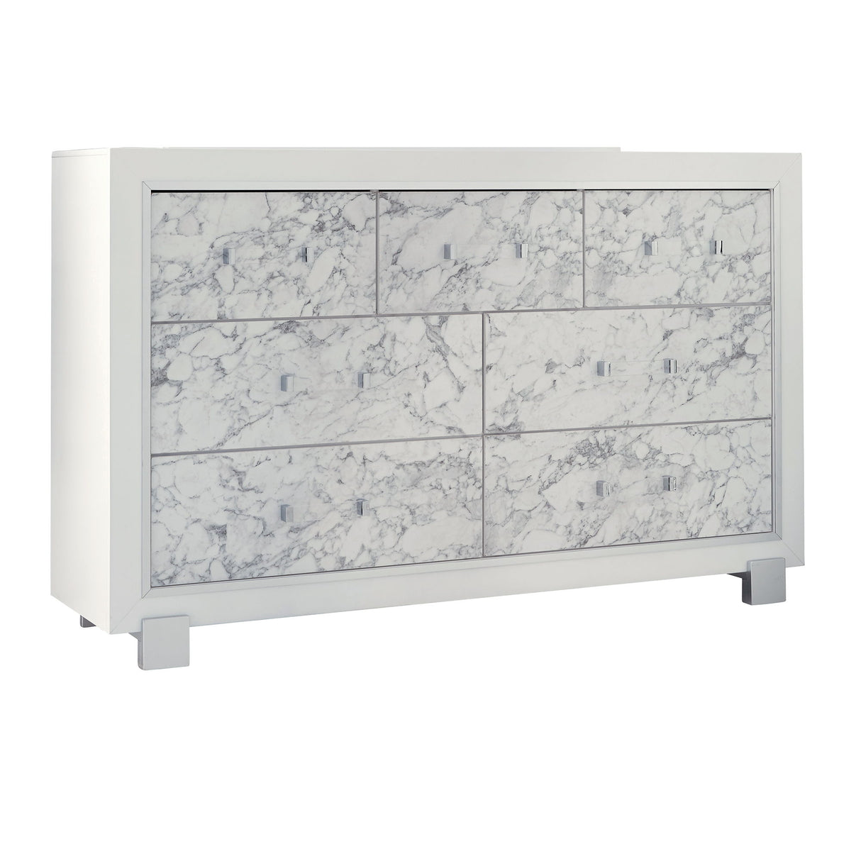 Skye - Marble Dresser - White