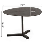 Industrial Style Elliptical Side Table With Aluminum Frame - Bronze