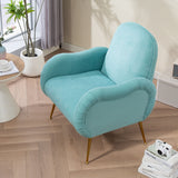Modern Accent Chair With Metal Legs, Snowflake Fabric Armchair