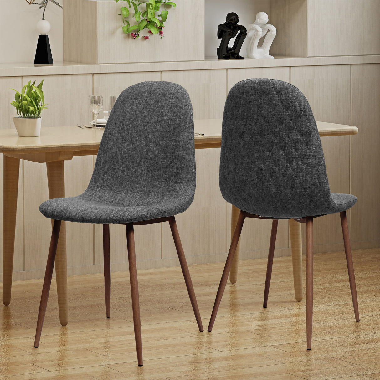 Elegant Dining Chair Set With Fabric