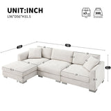 Modern Cloud Sectional Sofa L Shaped Luxury Couch Set With 2 Free Pillows 4 Seat With Oversized Chaise