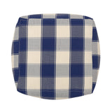 Connor - Checkered Square Pouf Ottoman And Floor Cushion - Ivory / Navy