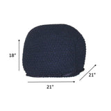 Semi Rounded Pouf, Cable Knitted, Perfect Seating