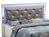 Bed With LED Light Accents Headboard