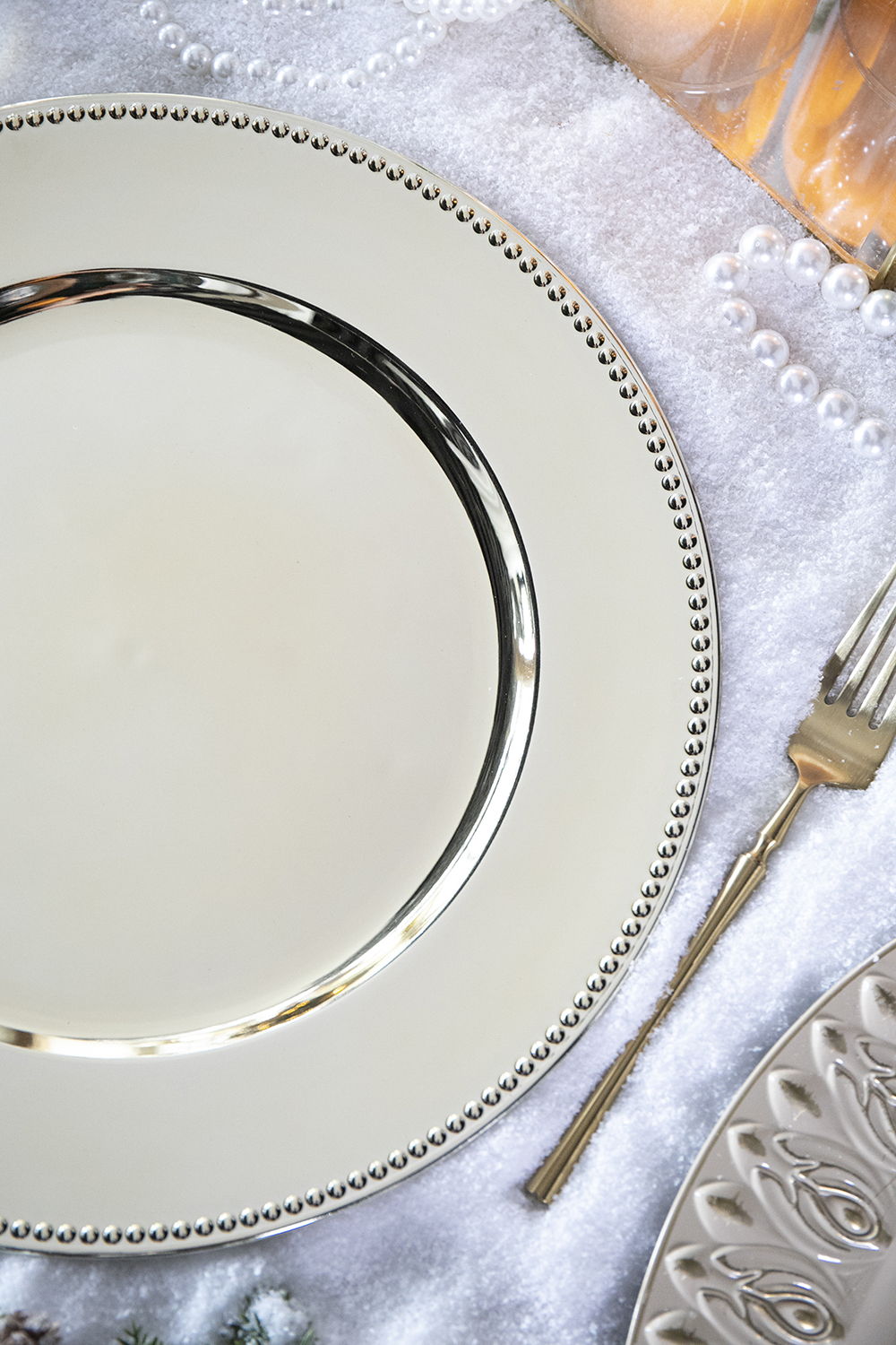 Plastic Charger Plate (Set of 8) - Silver