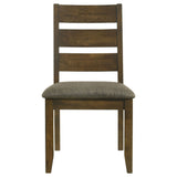 Dining Chair With Ladder Back Design (Set of 2) - Brown