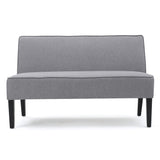 Contemporary Loveseat With Upholstered Fabric And Birch Wood Legs