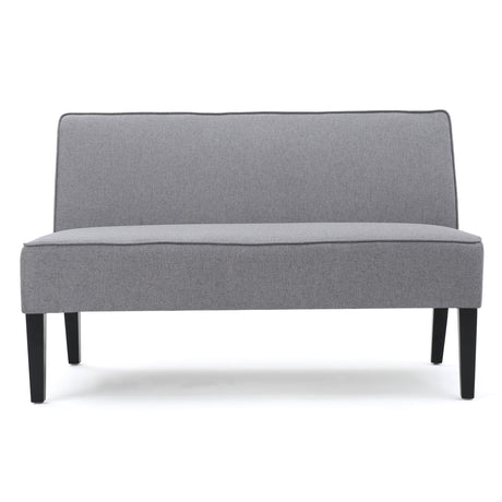Contemporary Loveseat With Upholstered Fabric And Birch Wood Legs