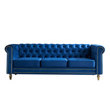 Chesterfield - Velvet Sofa 84.65" For Living Room