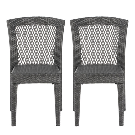 Farley - Stacking Sidechair (Set of 2) With Open Backrests - Gray