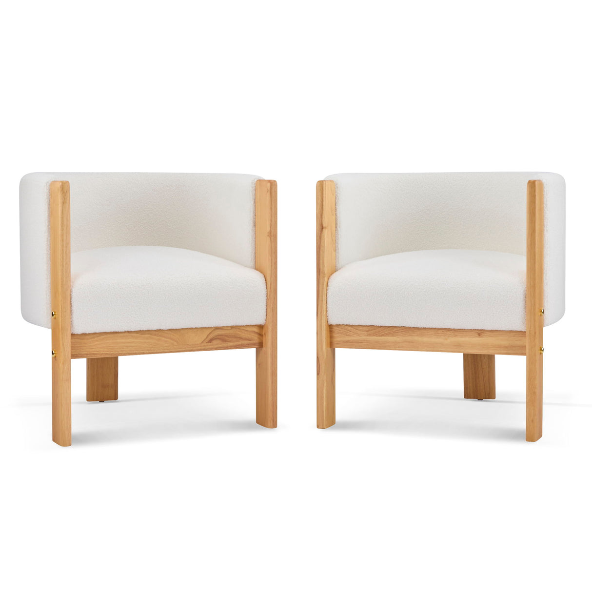 Upholstered Dining Chairs (Set of 2) - Natural / White