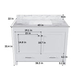 43" Bathroom Vanity Multi Functional Cabinet - White