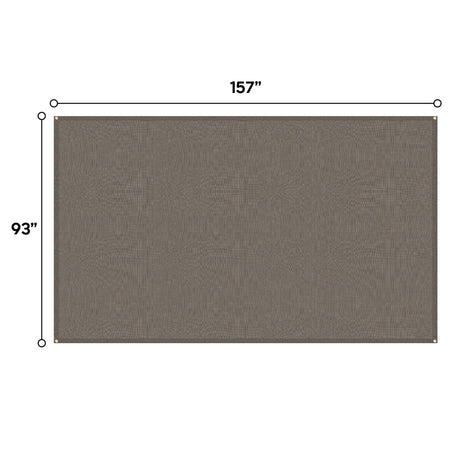 13' X 7.7' Outdoor Pergola Sun Shade Cover Cloth Patio Canopy Hdpe Permeable With Grommets - Brown