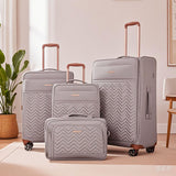 4 Piece Set, Softshell Suitcase Spinner Wheels Terylene Luggage Sets