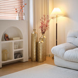 Floor Metal Vases Decorated White Metal Vases (Set of 3) Gorgeous Home Decoration Large Glazed Metal Vases - Golden