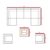 Premium 6 Person Wicker Patio Seating Group With Deep Cushions And Concrete Fire Pit - Gray Mix