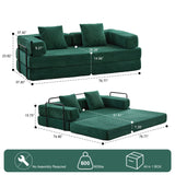 Floor Couch, Convertible Floor Sofa Bed With Pillow Back Support Armrest