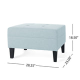 Classic Ottoman With Birch Wood Legs And Fabric Upholstery