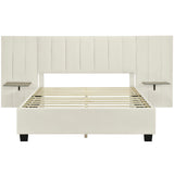 Upholstered Platform Bed With Big Headboard