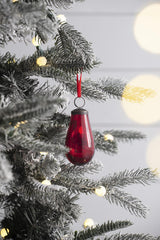Luster Tear Drop Ornament, Glass Decorative Hanging Christmas Tree Ornaments For Holiday Party Decorations (Set of 12)