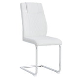 Modern Dining Chairs With Padded Seat, Metal Legs
