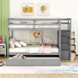 Bunk Bed With Twin Size Trundle And Staircase