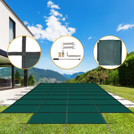 20 X 40 Ft High Strength Pool Safety Cover For Rectangular Inground Winter Swimming Pools