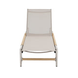 Hargrove - Outdoor Patio Aluminun Chaise Lounge, Outdoor Mesh Seat - Natural / Silver