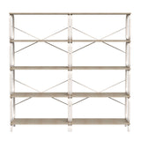 5 Tier Industrial Bookshelf, Tall Bookcase With Open Design, Vintage Storage Organizer
