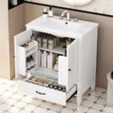 Vintage Style Bathroom Vanity With Sink, Multi Functional Storage, Soft-Closing Door