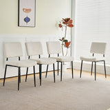 Modern Upholstered Dining Chair With Metal Legs