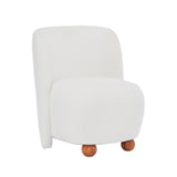 Modern Low Back Accent Upholstered Armless Living Room Chairs, Round Feet