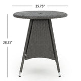 Outdoor Rattan Bistrotable With Surface Round - Gray