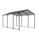 Metal Carport 10 5Ft Heavy Duty With Galvanized Steel Roof Metal Garage Canopy With Galvanized Steel Roof & Frame Car Tent Outdoor Storage Shed - Gray