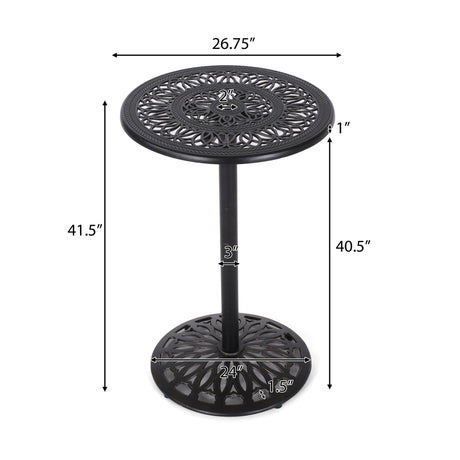 Phoebe - Outdoor Cast Bar Table - Black
