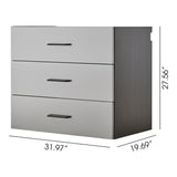 Astro Series - Metal Wall Mounted Base Drawer Storage Cabinet With Soft Closing Features - Metallic Gray