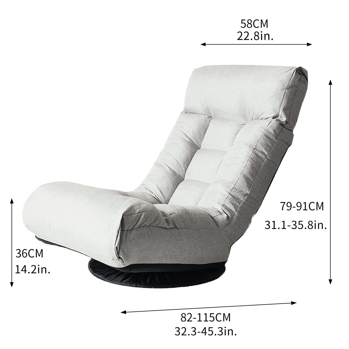 Adjustable Japanese Reclining Floor Chair Sofa With Metal Frame For Living Room