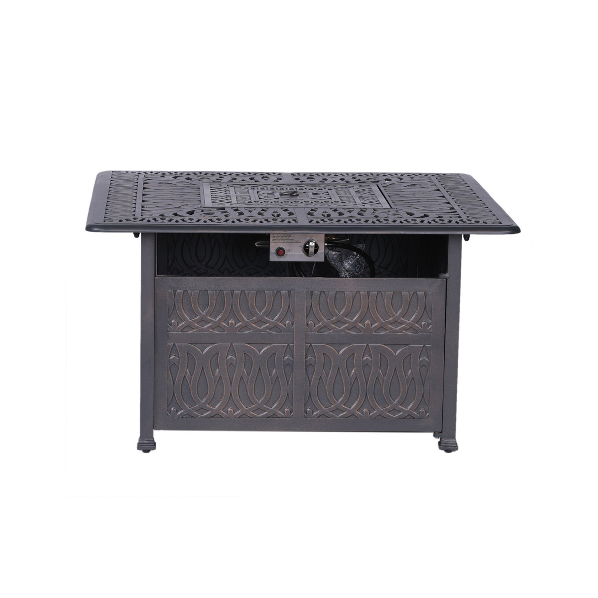 Powder Coated Aluminum Propane Gas Fire Pit Table - Gunmetal