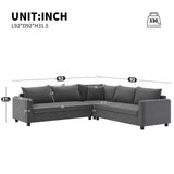 Modern Modular Sectional Oversized Couch Set With Pillows, Minimalist Style Wide Seat Comfy Sofa