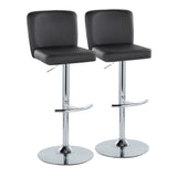 Henry - Contemporary Adjustable Barstool With Swivel & Rounded T Footrest (Set of 2)