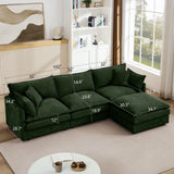 Contemporary Modular Sectional Sofa Set With Movable Ottoman