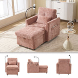 Multifunctional Chenille Recliner Sofa With Storage And Phone Bracket