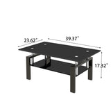 Tempered Glass Table With Storage