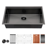 Workstation Kitchen Sink,Single Bowl Undermount