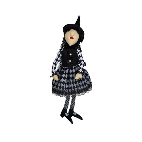 Halloween Sitting Witch Decor - Black