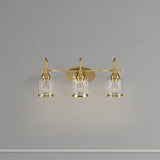 Twilight - 3 Lights Brush Contemporary Vanity Light - Clear / Gold
