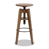 Spencer - Minimalist Oak Adjustable Bar Counter Stool - Walnut Brown Oak