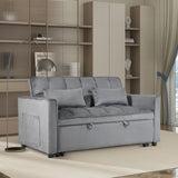 3 In 1 Pull Out Couch Convertible Sofa Bed With Reclining Backrest