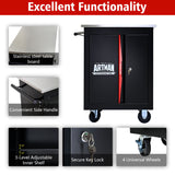 Double Door Clapboardl Multi Function Tool Cart - Black / Red