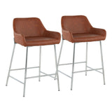Daniella - Contemporary Fixed Height Counter Stool With Metal Legs (Set of 2)